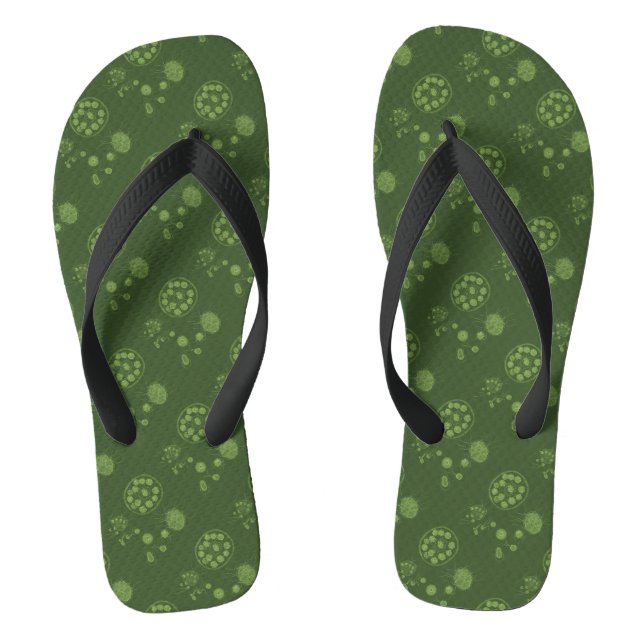 Aquatische Grünalgen-Punktmuster Flip Flops (Fußbett)