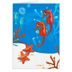 Aquatische Ozeane Niedliches Seepferd Starfish Cus