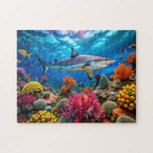 Aquatische Sicht auf einen Hai Puzzle