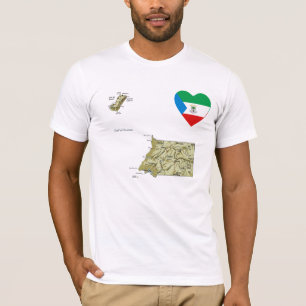 Äquatoriale Guinea - Flag Herz und Karte T - Shirt