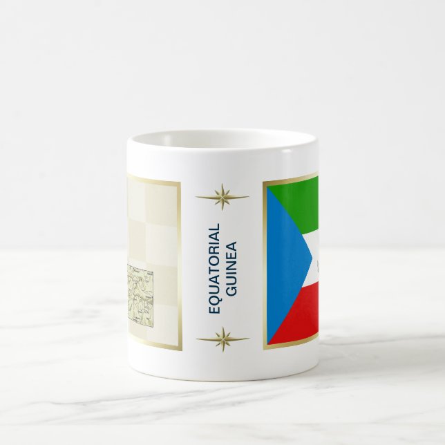 Äquatoriale Guinea Flag + Kartenübersicht Tasse (Mittel)