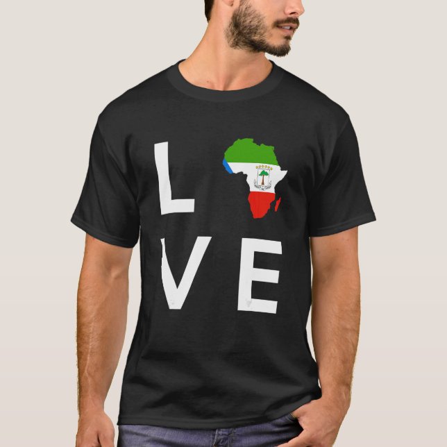 Äquatoriale Guinea Flag Liebe Afrika Äquatorialgui T-Shirt (Vorderseite)