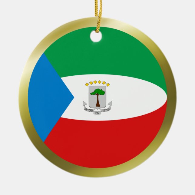 Äquatoriale Guinea Flag Ornament (Vorne)