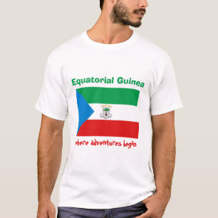 Äquatoriale Guinea-Flagge + Karte + Text-T - Shirt