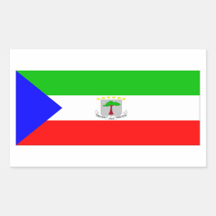 Äquatoriale Guinea-Flagge Rechteckiger Aufkleber