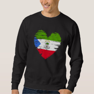 Äquatoriale Guinea Herz äquatoriale guineische Fla Sweatshirt