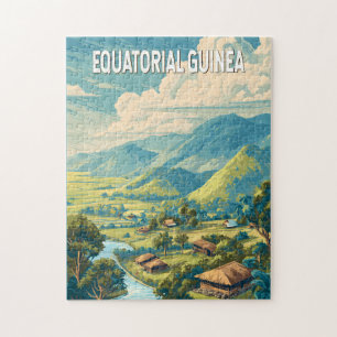 Äquatoriale Guinea Illustration Reisen Vintag Puzzle