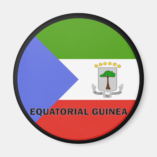 Äquatoriale Guinea Roundel-Qualitätsflagge Magnet (Vorne)