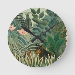 Äquatoriale Jungle, 1909 (Öl auf Leinwand) Runde Wanduhr