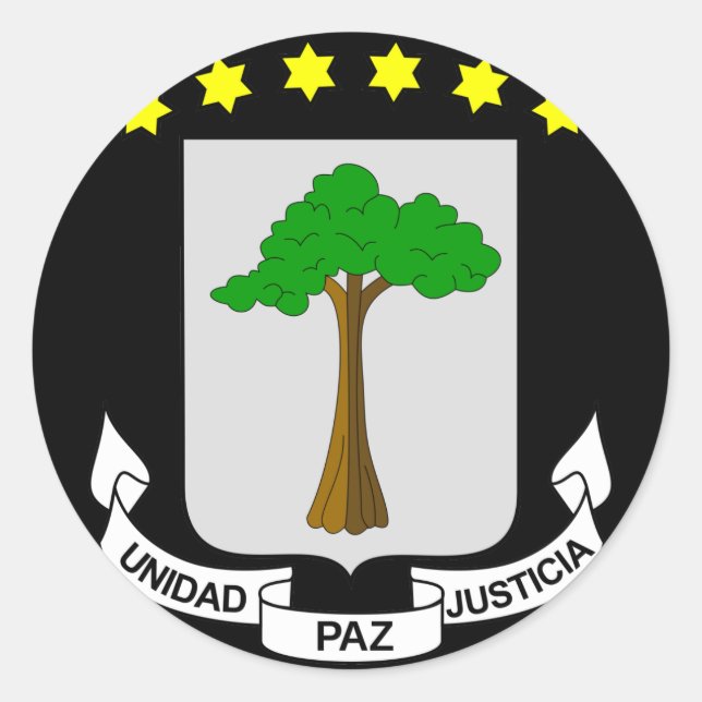 Äquatorialememblem der Guinea Runder Aufkleber (Vorderseite)