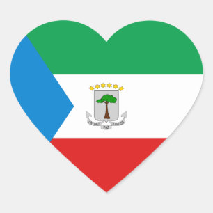 Äquatorialguinea-Flagge Herz-Aufkleber