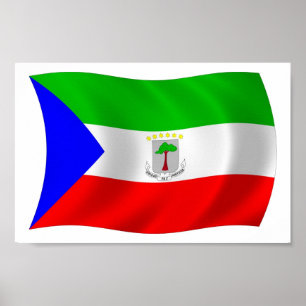 Äquatorialguinea Flagge Poster Druck