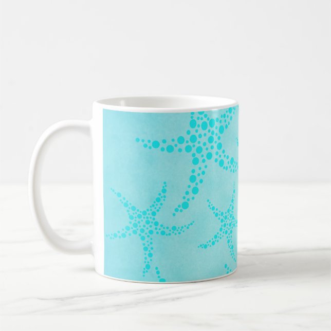 Aquaund Türkisstarfish-Entwurf Kaffeetasse (Links)