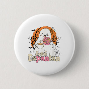 Aqui Espantan Pantasmas Ghost Conchas Halloween Me Button