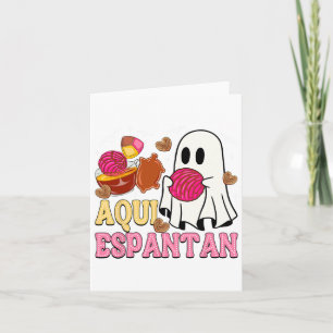 Aqui Espantan Spanisch Halloween Mexican Conchas G Karte