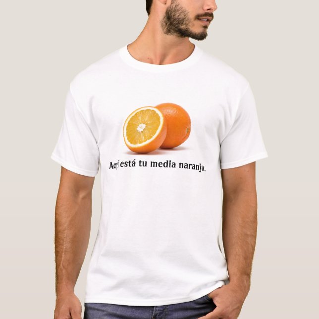 Aquí está tu-Medien naranja. T-Shirt (Vorderseite)