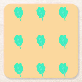 Äquidistant türkisfarbenes Blatt Rechteckiger Pappuntersetzer