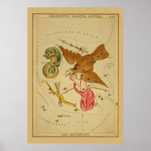 Aquila the Eagle - Vintage Sternenkarte der Astron Poster