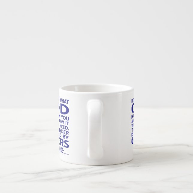 Aquinas-Zitat Schau, was Gott dir gegeben hat Blau Espressotasse (Rückseite)