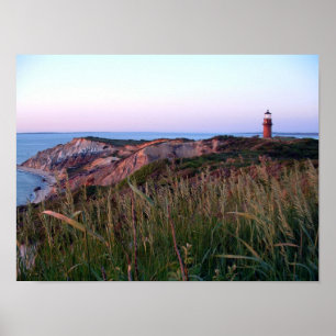Aquinnah Sonnenuntergang und Leuchtturm-Plakat Poster