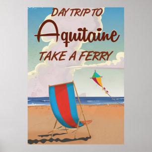 Aquitaine France Vintage Reiseplakat Poster