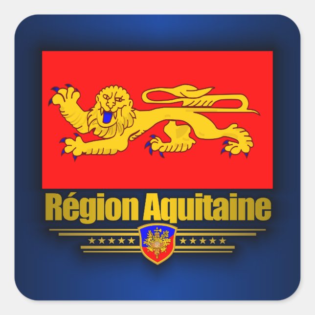 Aquitaine Quadratischer Aufkleber (Vorderseite)