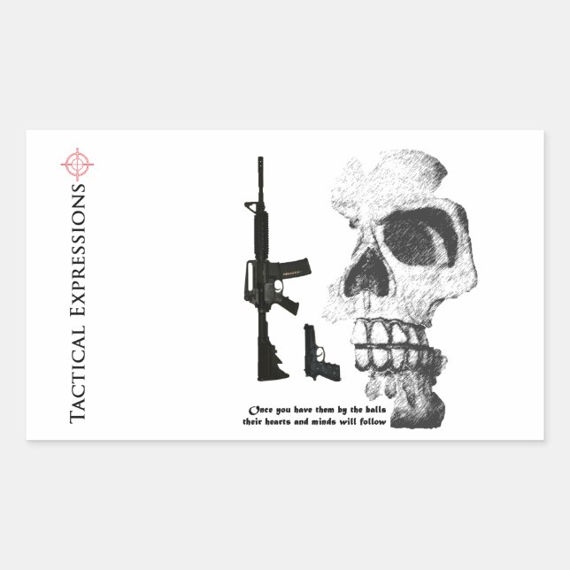 AR15 92FS mit Skull Rechteckiger Aufkleber (Vorderseite)