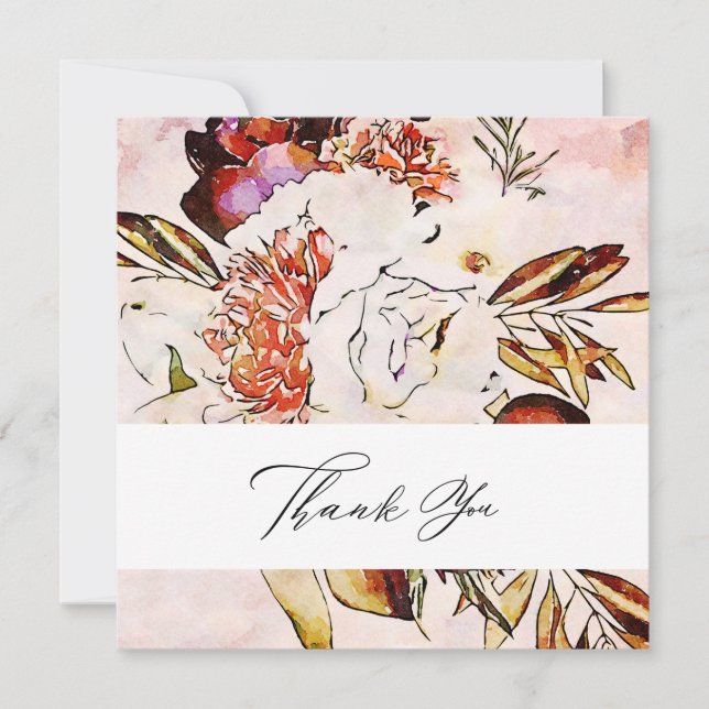 *~* AR15 Blumenkohl - QR FOTO Elegant Künstlerisch Dankeskarte (Vorderseite)