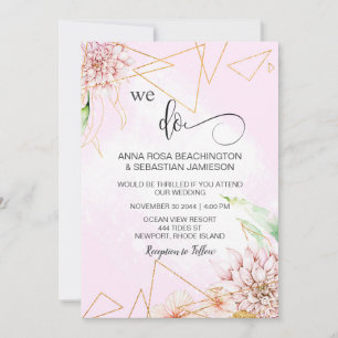 *~* AR15 Floral WE DO Geometric UAWG QR Wedding Einladung