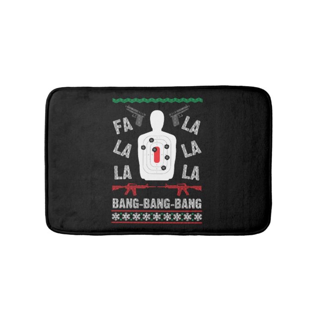AR15 Gun Point Ugly Weihnachts-Sweater Geschenk Badematte (Vorderseite)