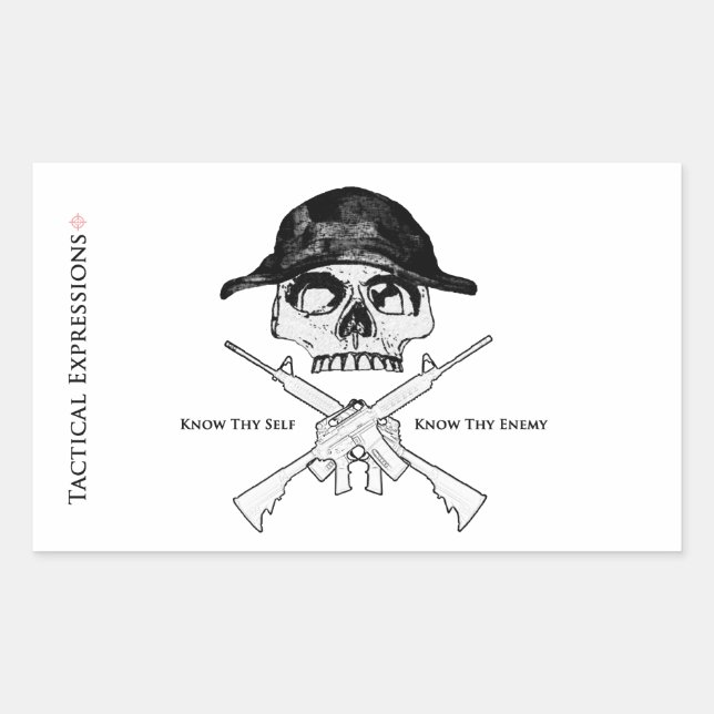 AR15 Kreuzknochen Rechteckiger Aufkleber (Vorderseite)