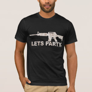AR15 lässt Party-schmutziges Weiß T-Shirt