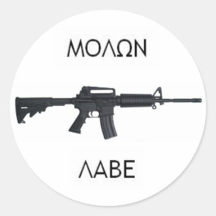 AR15 Molon Labe stcker Runder Aufkleber