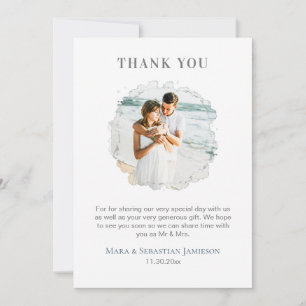 *~* AR16 Elegantes FOTO QR Code DIY Hochzeit Dankeskarte