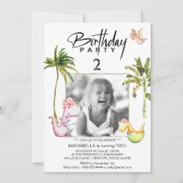 *~* AR21 Dragon Dinosaurier 2 ZWEI Foto Geburtstag Einladung