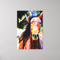 *~* AR22 Black Mane Horse Equine Art Canvas Print
