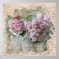 ** AR23 Blumenpeony Handwriting Vintag Viktorianis