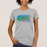 ** AR23 Monet Lily Pads Pond Angel Cherub Gray T-Shirt<br><div class="desc">GRAY GRAY FRAUEN KURZE SLEEVE Classic Monet Malerei von Wasserlilie und Teich. Die Monet Lilies / Lotus sind türkis rosa. Wenn Sie genau hinschauen, gibt es einen Rahmen oben mit Engeln aus dem Kirschhund. Energetisch Enhanced Elegant Feminine Romantic Ephemera Bloral Malerei Künstlerische Einzigartige Kreative Moderne und Romantische Vintage Design. (SEARCH...</div>
