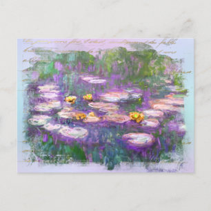 ** AR23 Monet Seerosen Teich alte Handschrift Post Postkarte