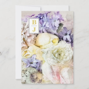 *~ AR26 Country Initials Bouquet UAWG QR Hochzeit Einladung