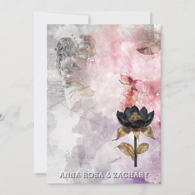 *~* AR26 Pink 30 QR Viktorianisches UAWG Hochzeit Einladung (Vorderseite)