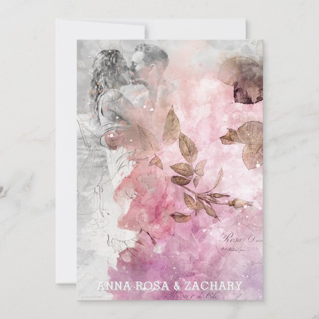 *~* AR26 QR Viktorianisches UAWG Vintag - Hochzeit Einladung (Vorderseite)