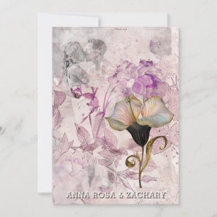 *~* AR26 Rosa 16 QR Viktorianisch Antwort Foto Hoc Einladung