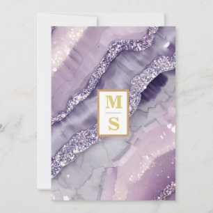 *~ AR66 UAWG LAVENDER Silver QR Initials Wedding Einladung