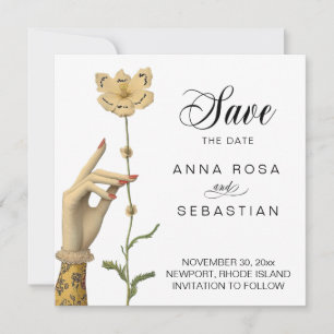 *~* AR6 3 Foto Elegant Vintage Save the Date Einladung
