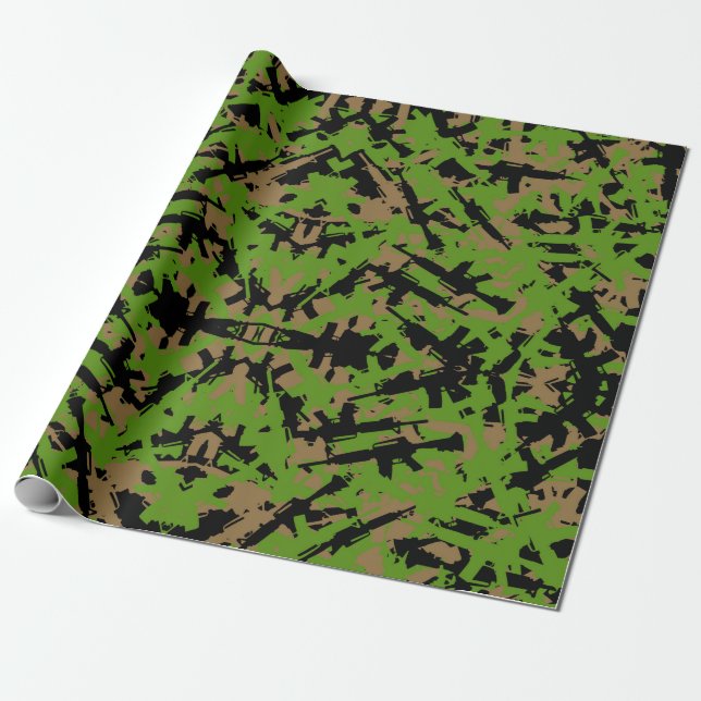 AR-15 Camouflage Wrapping Paper Geschenkpapier (Ungerollt)