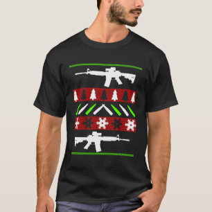 Ar-15 Rifle Ugly Christmas Sweater - Funny Gun Lon T-Shirt