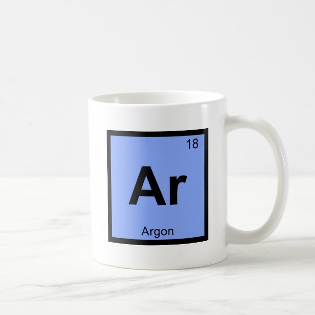 Ar - Argon Chemistry Periodic Table Symbol Kaffeetasse (Rechts)
