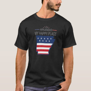 AR Arkansas My Happy Place USA Staaten Flag Karte T-Shirt