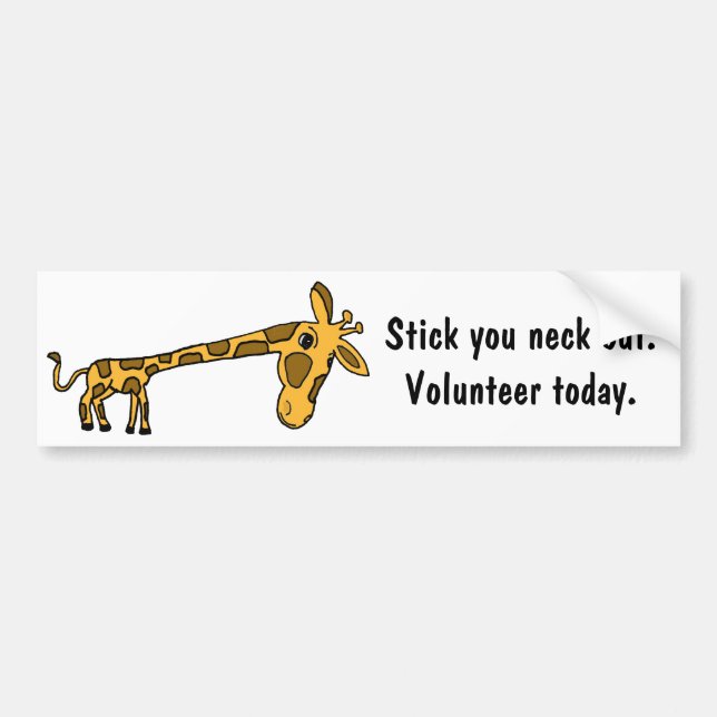 AR-Giraffe Cartoon-Freiwillig-Autoaufkleber Autoaufkleber (Vorne)